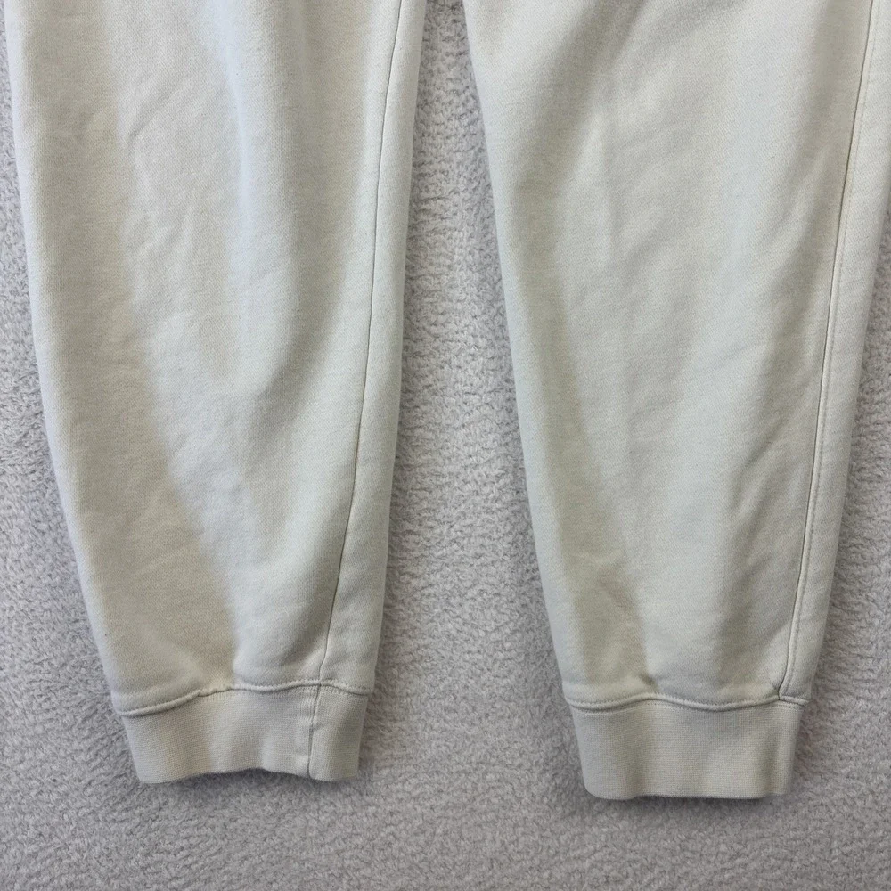 NIKE Mens 'Club Fleece' Joggers Large Cream Patch Logo Tapered Sweatpants